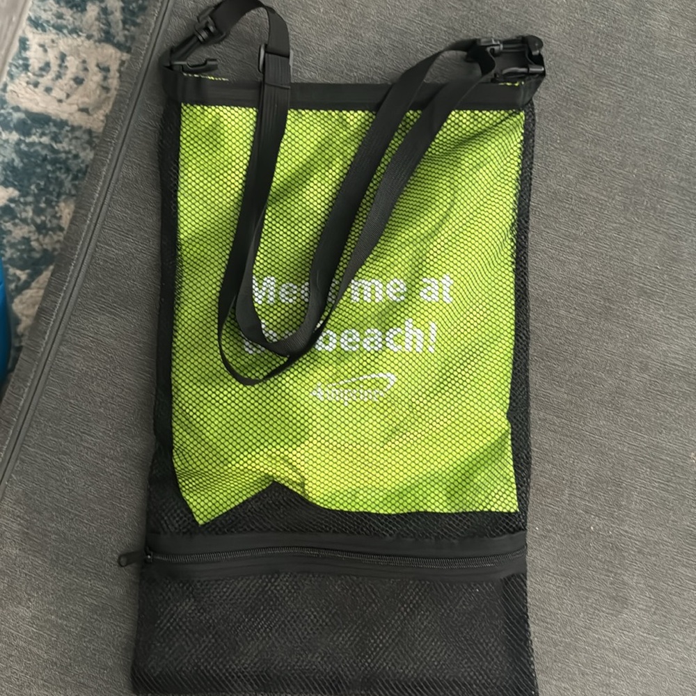Green Mesh Beach Tote Bag